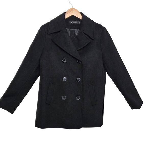 Lauren Ralph Lauren Jackets & Blazers - Lauren Ralph Lauren Women Double Breasted Wool Blend SZ 8 Black Peacoat Capsule
